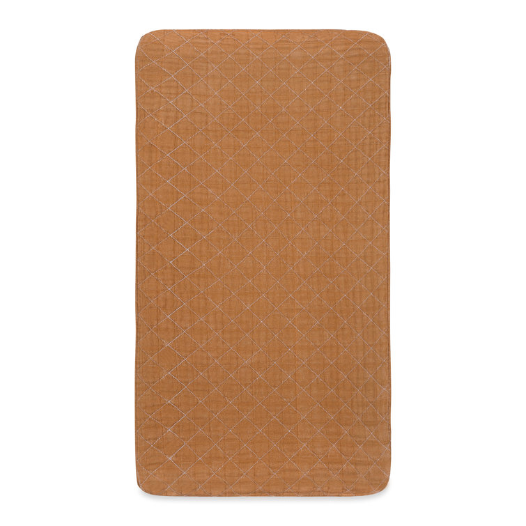 Burnt Sienna Quilted Organic Cotton Changing Pad Cover