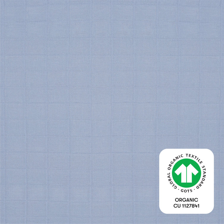 Dewdrop Blue Organic Cotton Muslin Bassinet Sheet