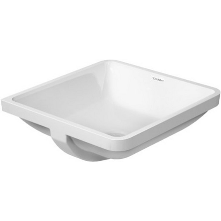 Modern Minimalist White Ceramic Square Undermount Bathroom Sink