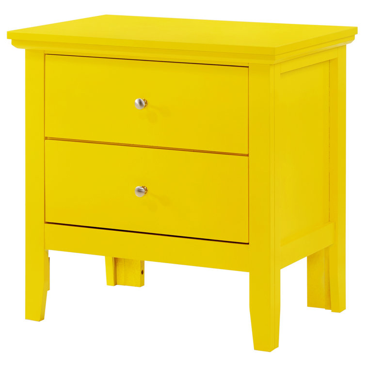 Primo 2-Drawer Yellow Particle Board Nightstand - 24"x16"