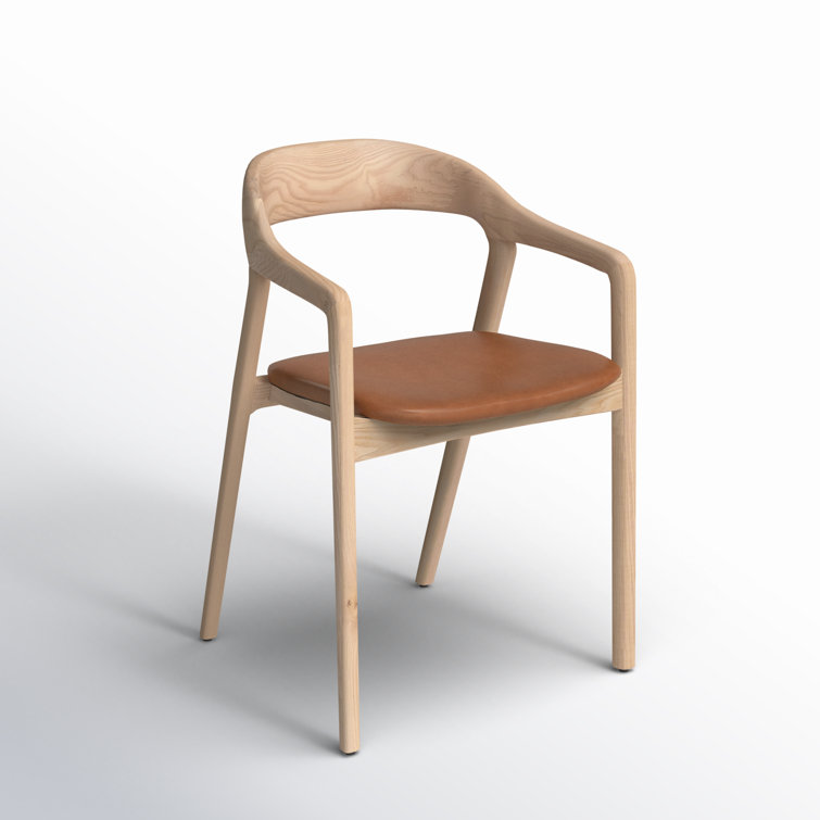 Sonoma Butterscotch Top Grain Leather and Ash Wood Arm Chair