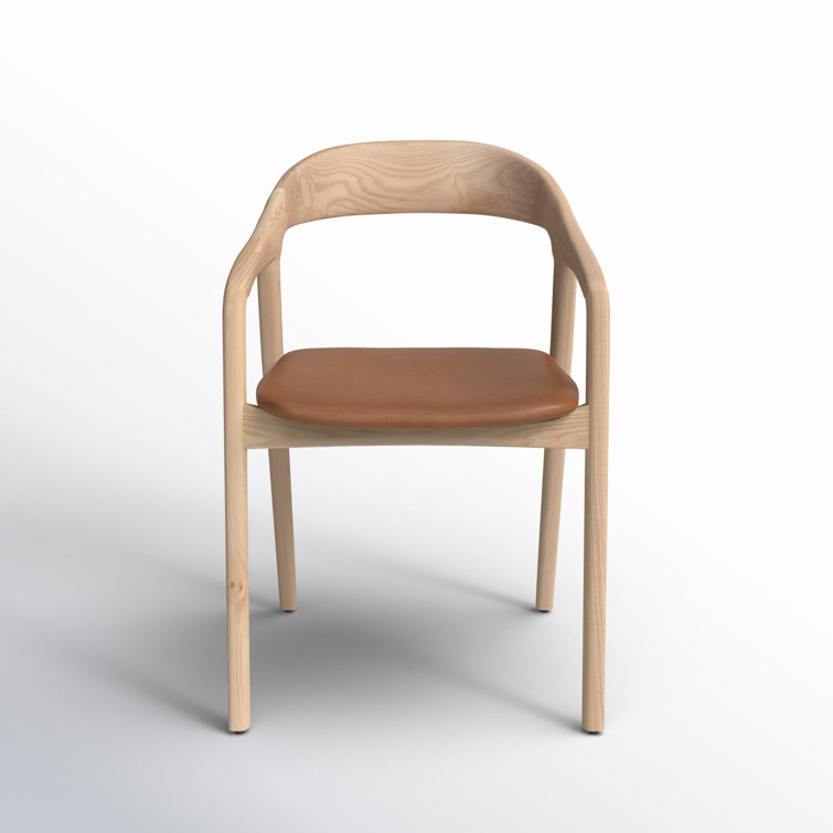 Sonoma Butterscotch Top Grain Leather and Ash Wood Arm Chair