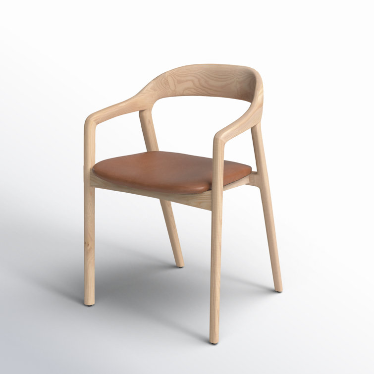 Sonoma Butterscotch Top Grain Leather and Ash Wood Arm Chair