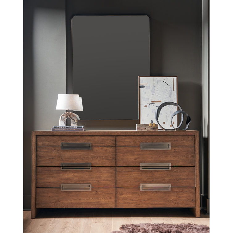 Atlas Medium Brown Oak 8-Drawer Dresser with Felt Lined Drawer