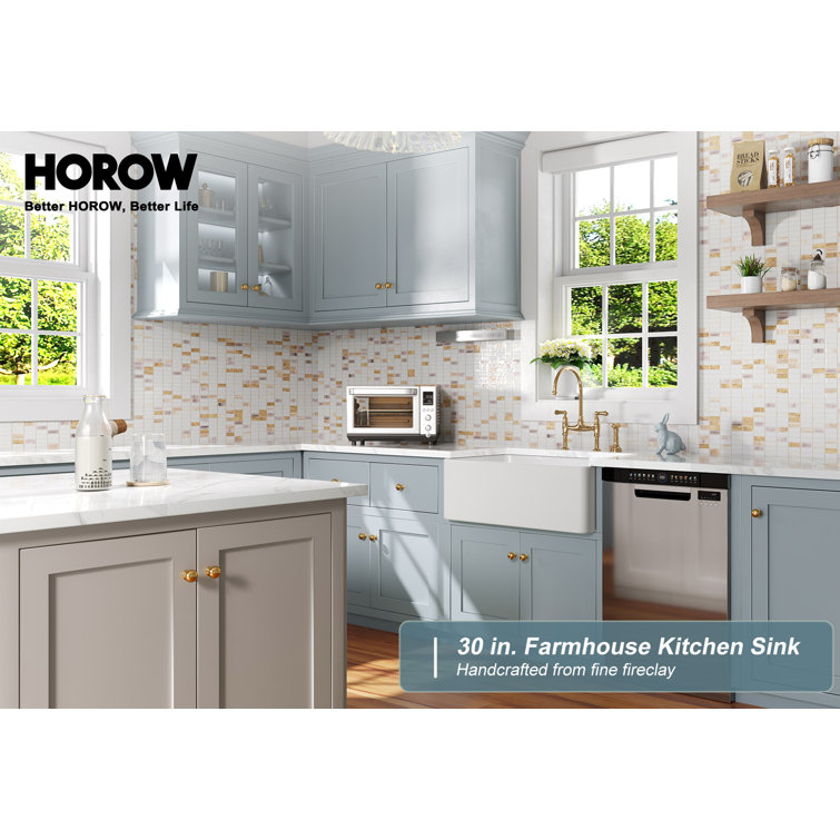 Hadley 30" White Fireclay Farmhouse Kitchen Sink