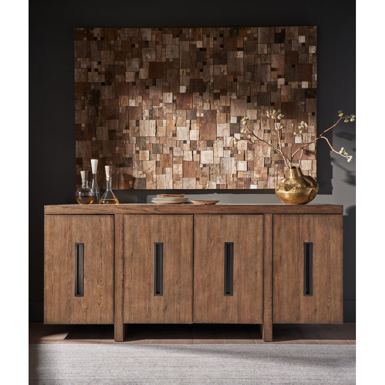 Veda 78'' Medium Brown Oak Modern Credenza
