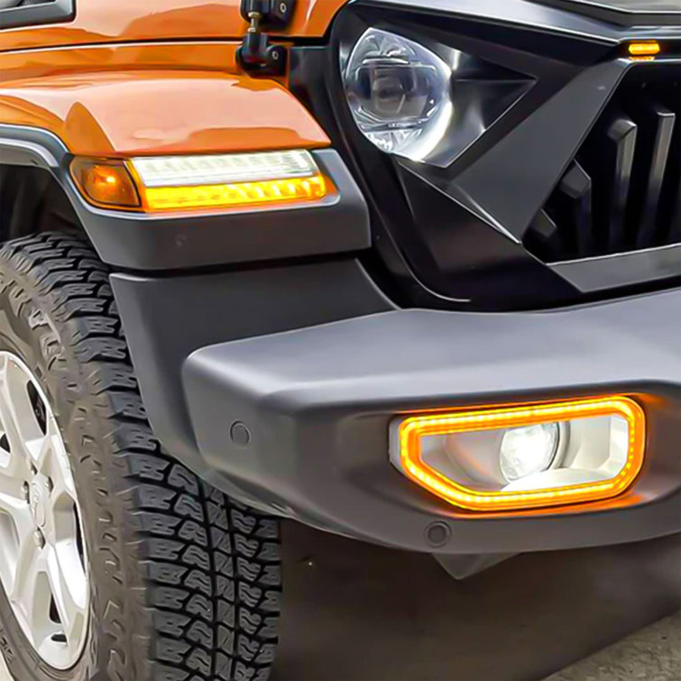 Amber and White LED Plastic Fog Light Covers for SUV