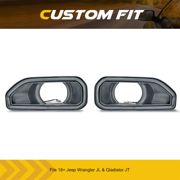Amber and White LED Plastic Fog Light Covers for SUV