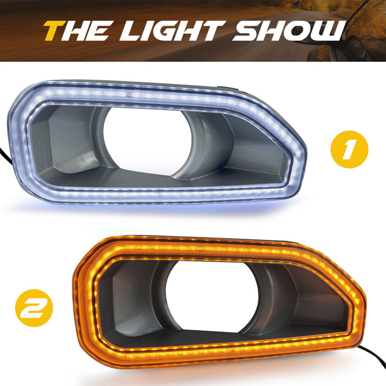 Amber and White LED Plastic Fog Light Covers for SUV