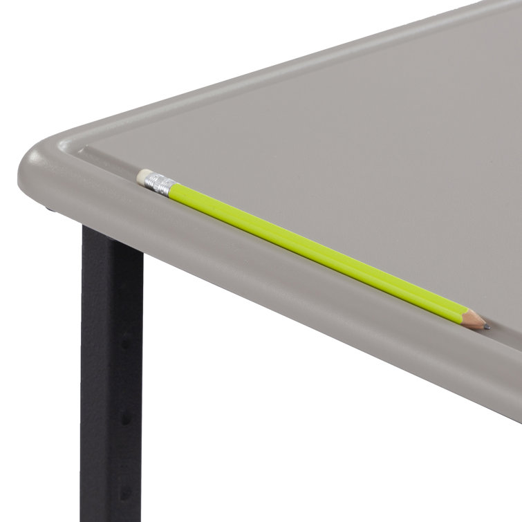 Adjustable Black Steel Writing Desk with Shelf
