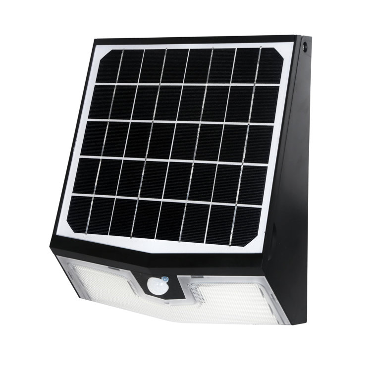 Matte Black Solar LED Outdoor Wall Pack with Motion Sensor