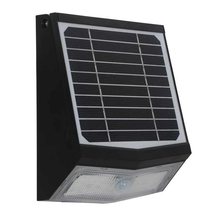 Matte Black Solar LED Outdoor Wall Pack with Motion Sensor