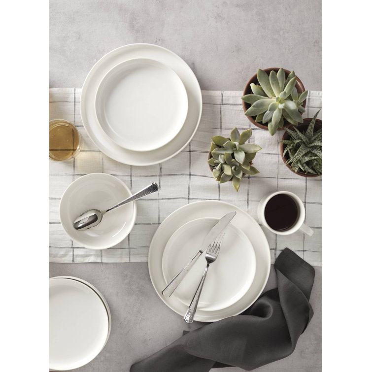 White Porcelain 12-Piece Dinnerware Set for Four