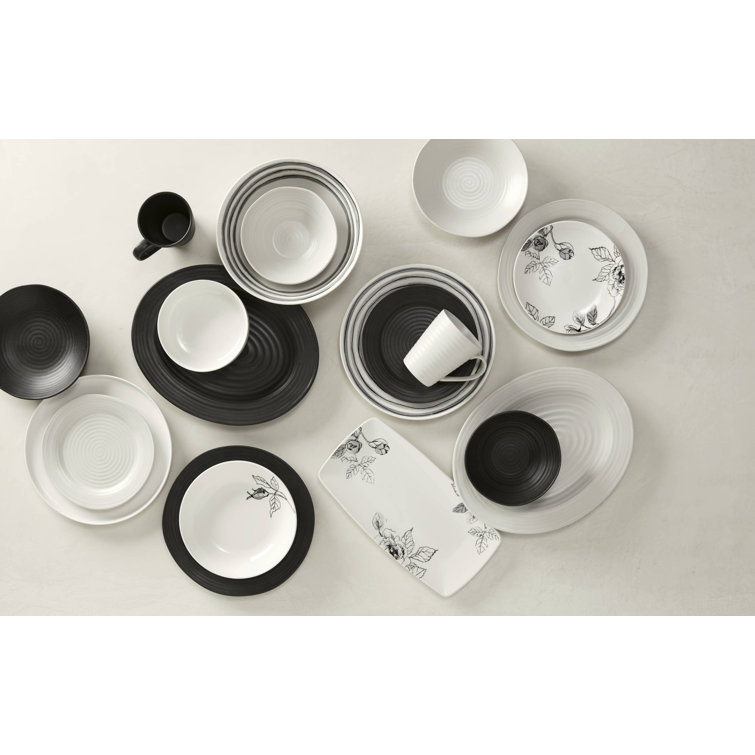 White Porcelain 12-Piece Dinnerware Set for Four