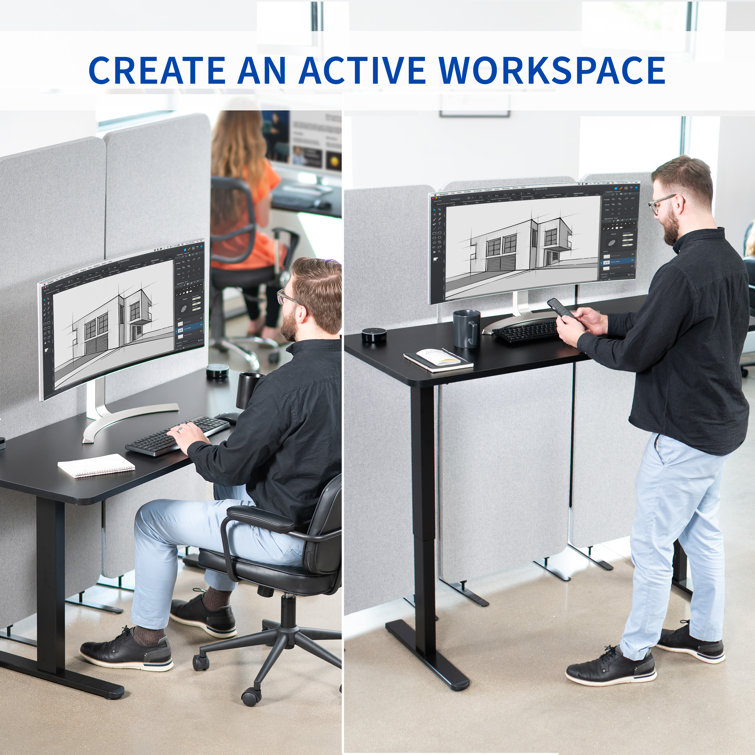 Sleek Black Electric Adjustable Height Standing Desk