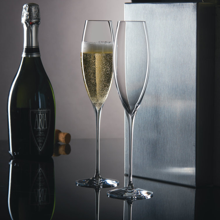 Elegance Crystal Champagne Flutes Set of 6
