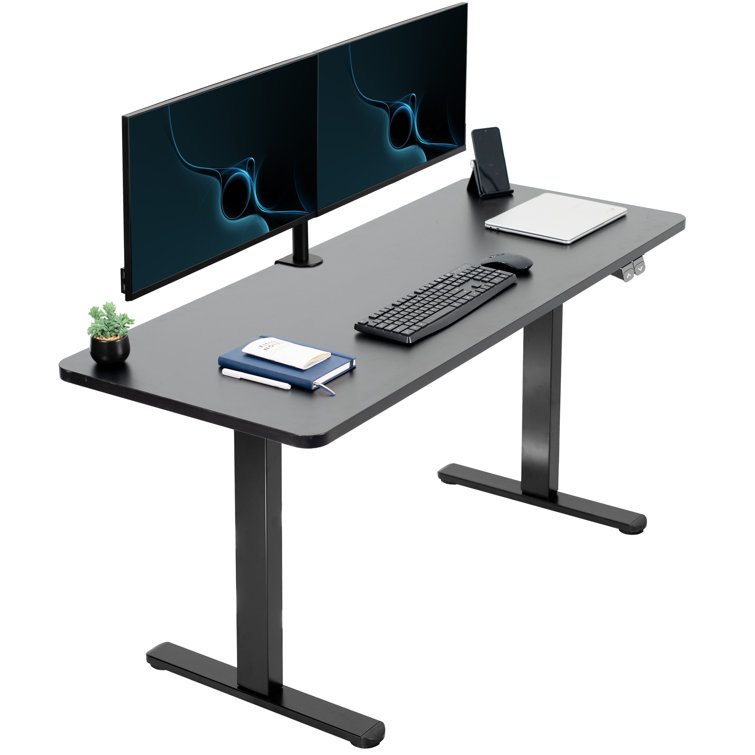 Sleek Black Electric Adjustable Height Standing Desk