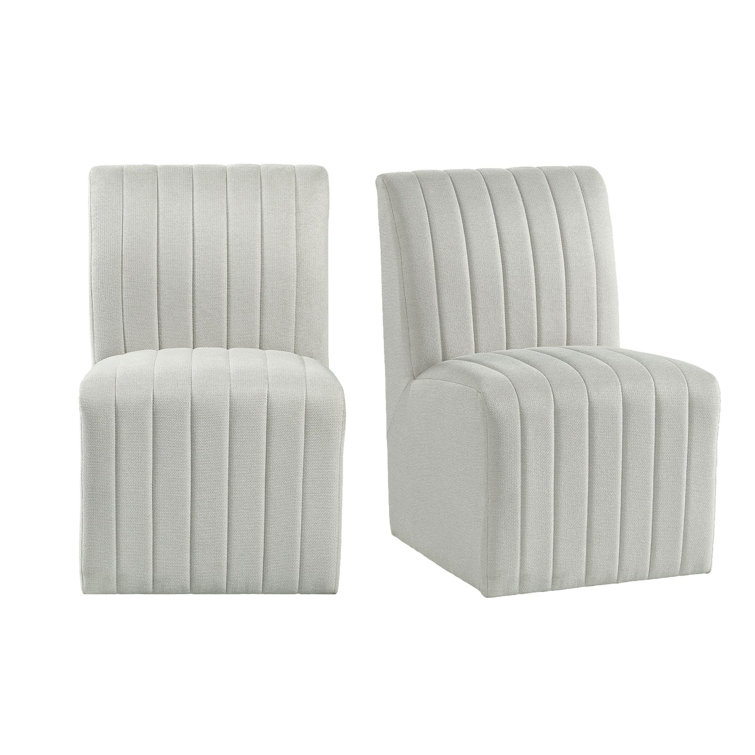 Rizzo Black Pedestal Dining Set with Beige Upholstered Chairs
