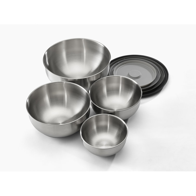 Stainless Steel Nesting Prep & Store Bowl Set with Lids