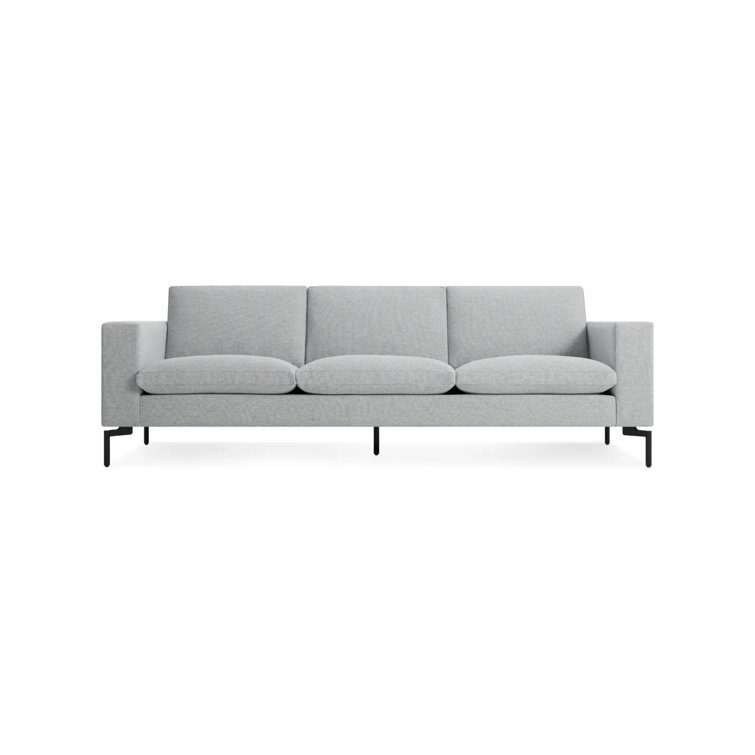 New Standard 92" Gray Fabric Sofa with Black Legs