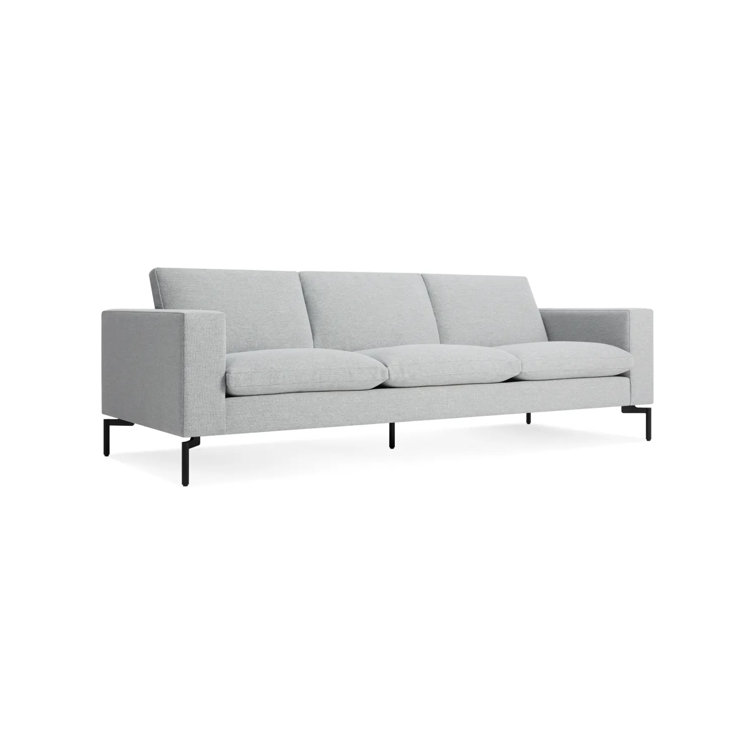 New Standard 92" Gray Fabric Sofa with Black Legs