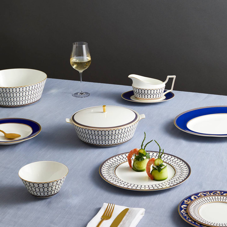 Blue and Gold Porcelain 10.75" Dinner Plate