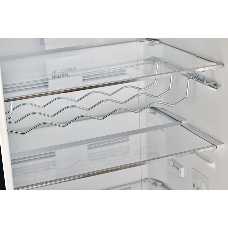 Midnight Black Retro 24" Bottom Mount Refrigerator with Chrome Accents