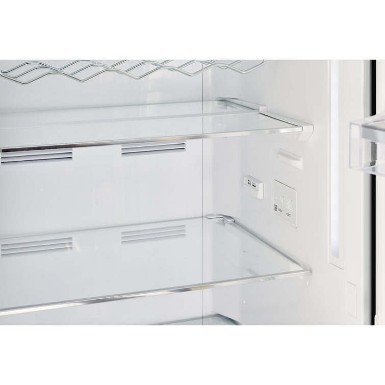 Midnight Black Retro 24" Bottom Mount Refrigerator with Chrome Accents