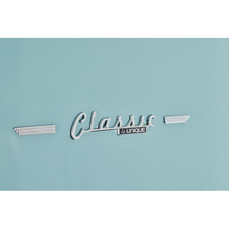 Ocean Mist Turquoise Retro Bottom Freezer Refrigerator with Ice Maker