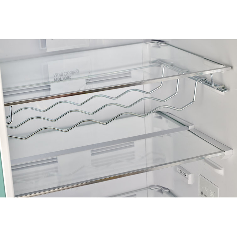 Ocean Mist Turquoise Retro Bottom Freezer Refrigerator with Ice Maker