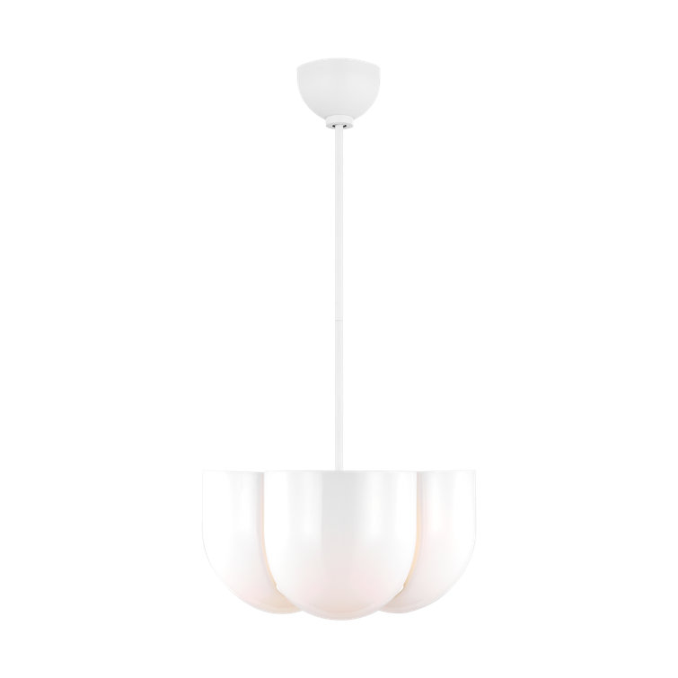 Matte White Milk Glass 4-Light Pendant