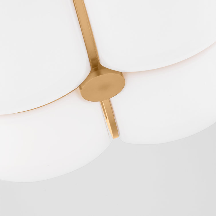 Cheverny 20" Burnished Brass and Glass Semi-Flush Mount Light