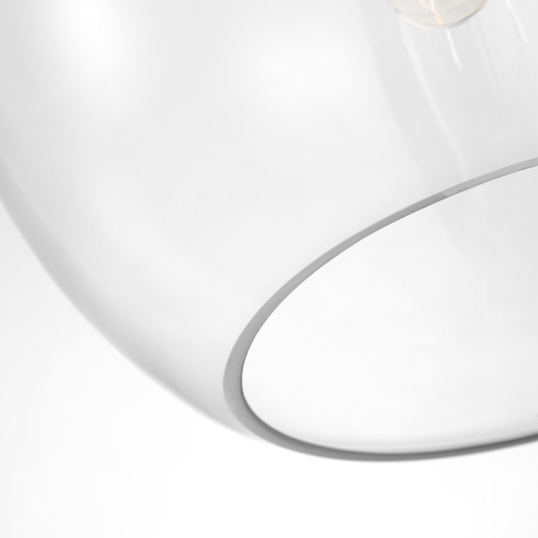 Aged Iron Clear Glass Teardrop Pendant Light