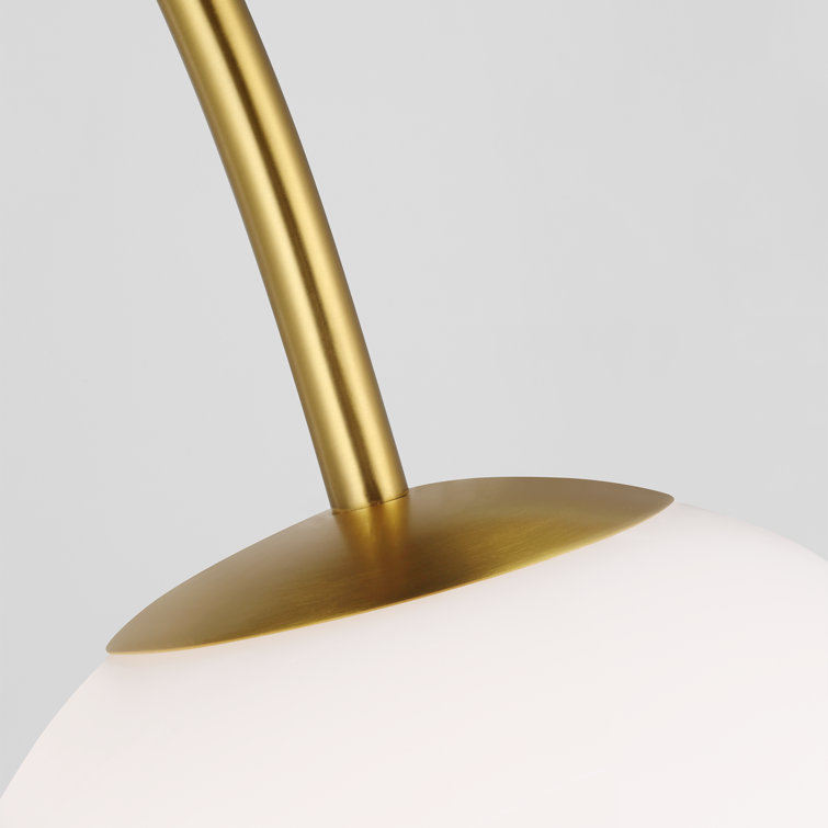 Burnished Brass Swing Arm Sconce with Milk Glass Shade