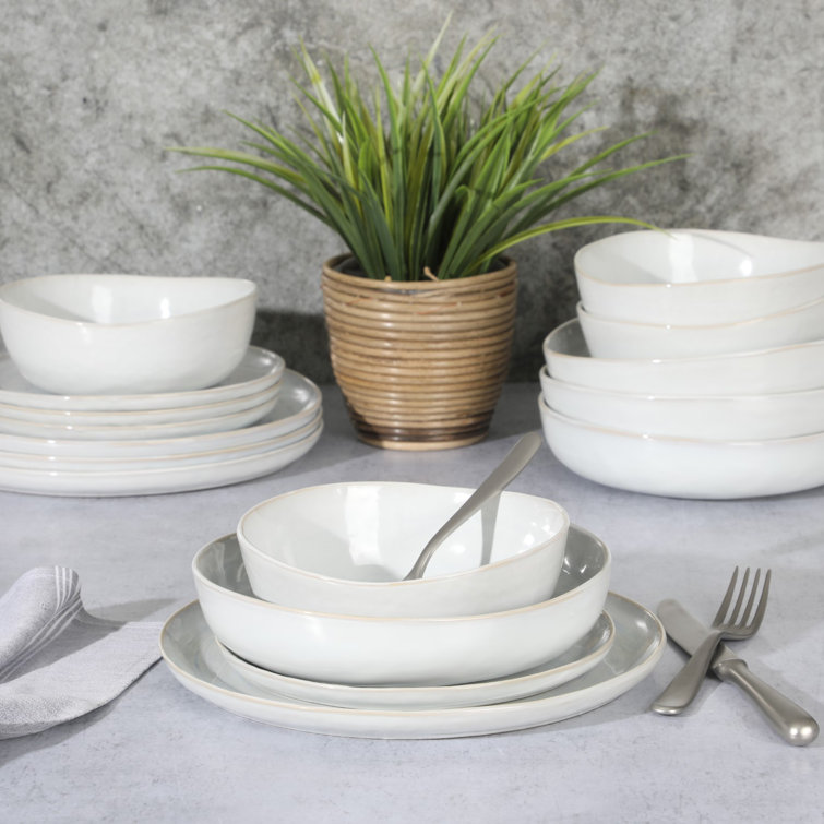 Auckland Blue Swirl Ceramic 16-Piece Dinnerware Set