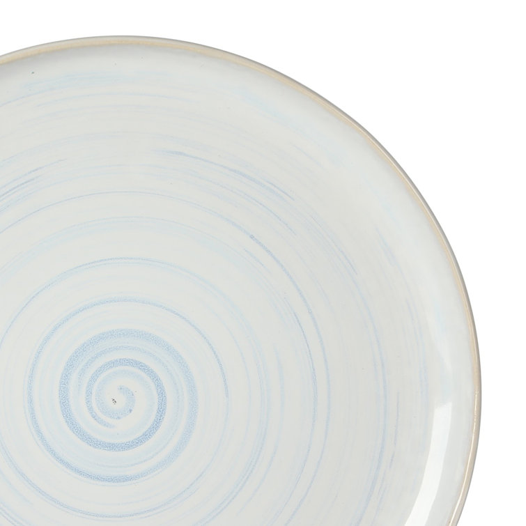 Auckland Blue Swirl Ceramic 16-Piece Dinnerware Set