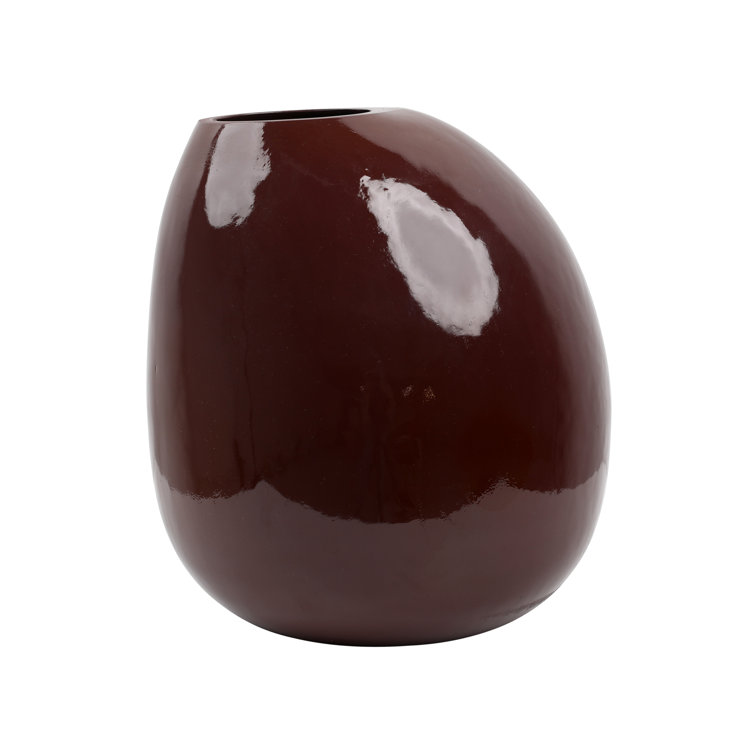 Woodbury 12.5'' Maroon Glass Novelty Table Vase