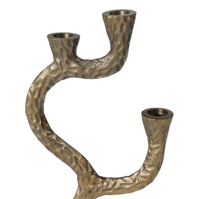 19.25'' Brass Finish Aluminum Multi-Branch Floor Candlestick