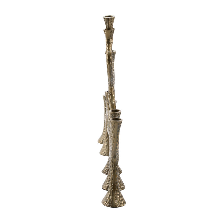 19.25'' Brass Finish Aluminum Multi-Branch Floor Candlestick