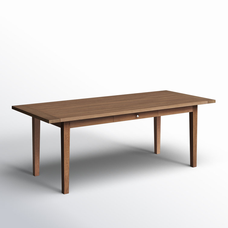 Natural Oak Mid-Century Modern Rectangular Dining Table
