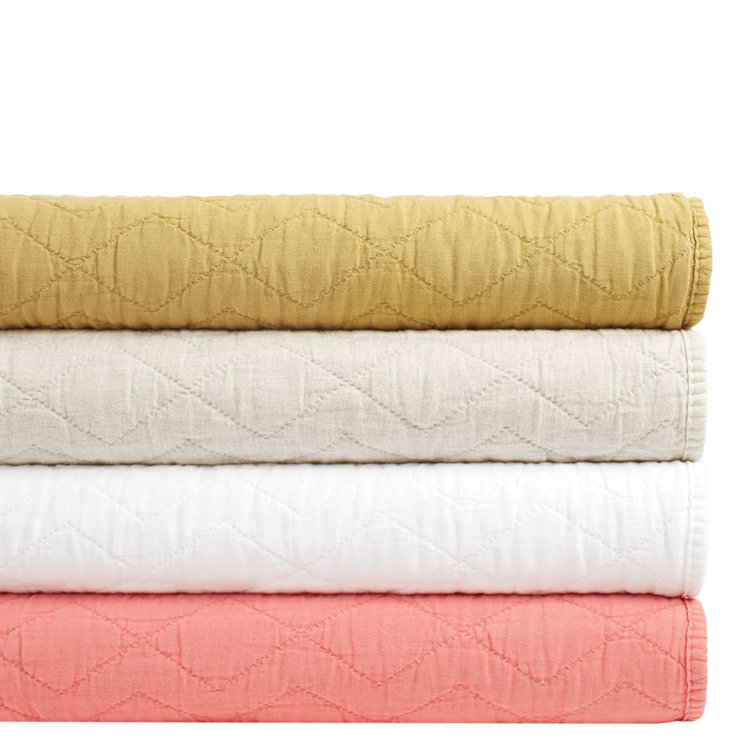 Birdie Gold Twin Cotton Quilted Coverlet Set