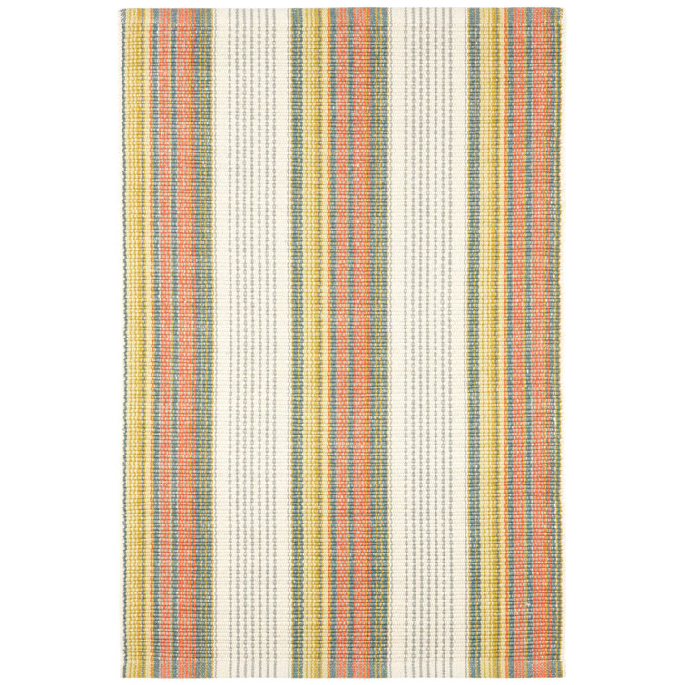 Handwoven Multicolor Stripe Cotton Rug, 2' x 3'