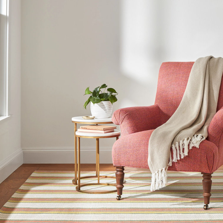 Handwoven Multicolor Stripe Cotton Rug, 2' x 3'