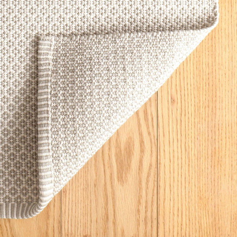 Platinum Gray Handwoven Wool and Synthetic Rug, 2' x 3'