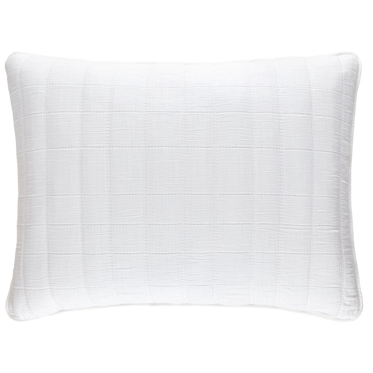 Monet White Quilted Cotton Euro Sham