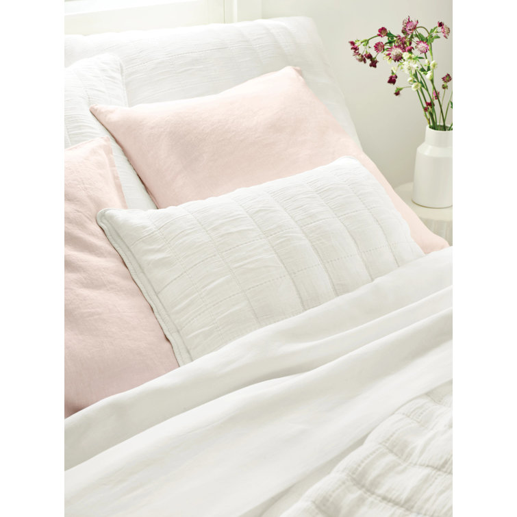 Monet White Quilted Cotton Standard Sham
