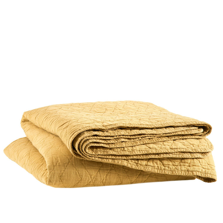 Birdie Gold Twin Cotton Quilted Coverlet Set