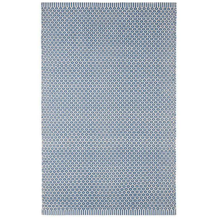 Finn Denim Blue Handwoven Wool and Synthetic Rug 2'x3'