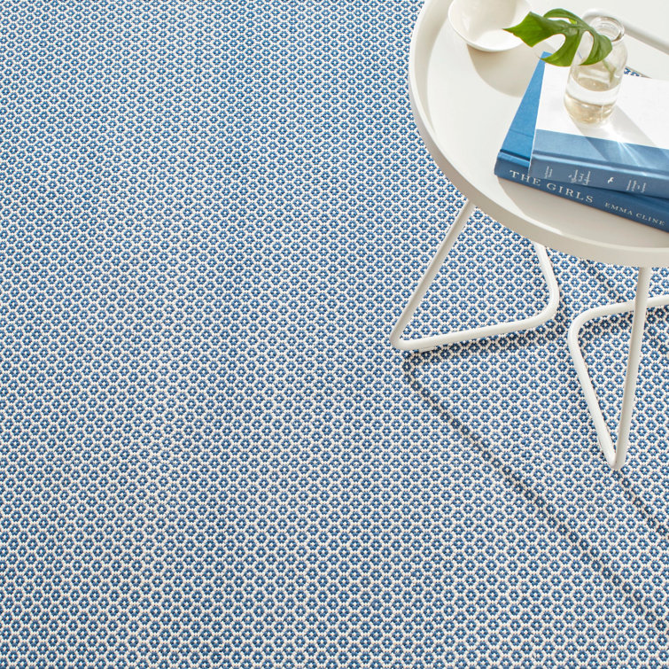 Finn Denim Blue Handwoven Wool and Synthetic Rug 2'x3'