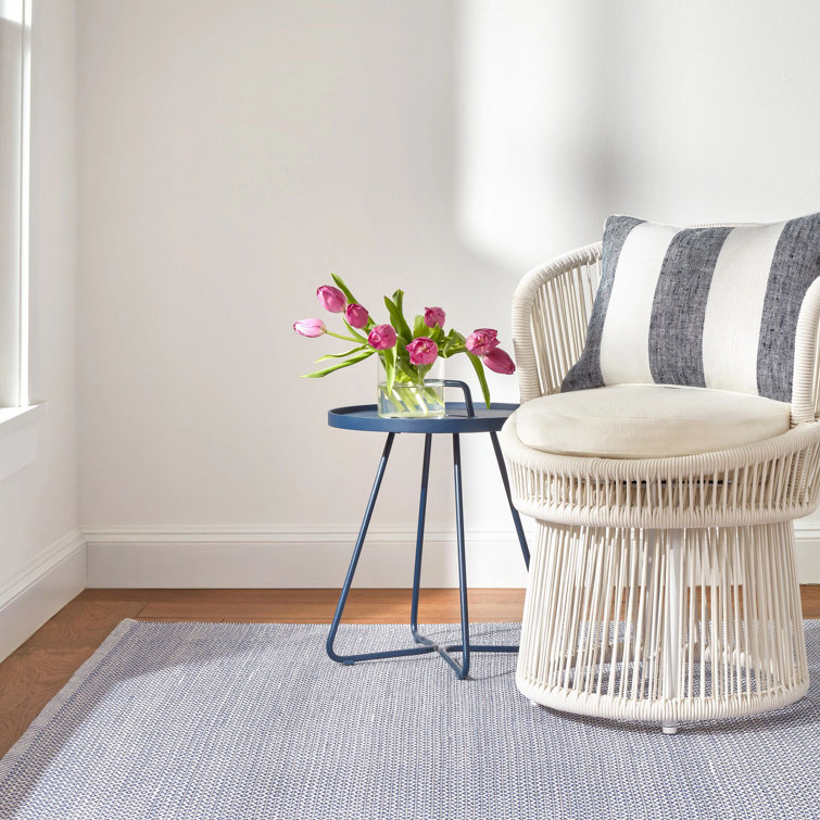 Finn Denim Blue Handwoven Wool and Synthetic Rug 2'x3'